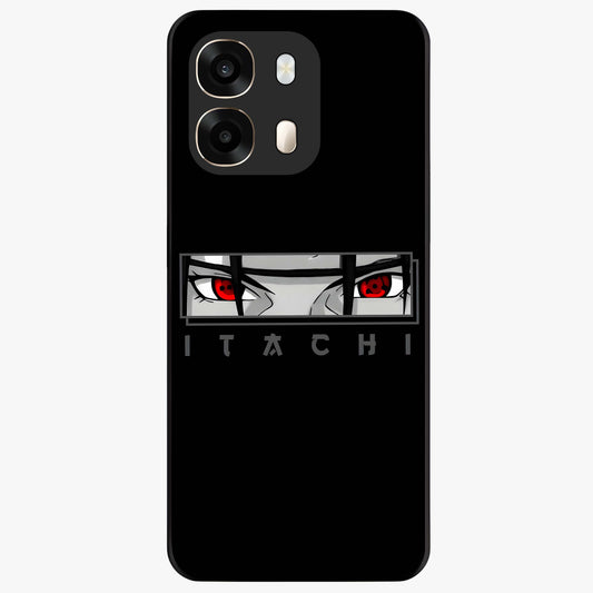 Scarlet Gaze Dominance Glass Case showing flat back view with striking red themed artwork and glossy glass finish.