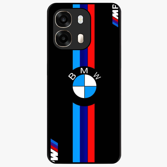 Turbo BMW Beast Glass Case showing flat back view with high performance sports car artwork and glossy glass finish.