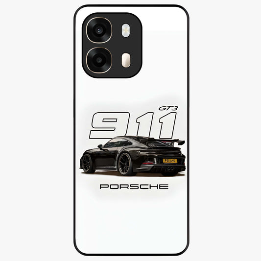 Turbo Legacy Icon Glass Case showing flat back view with iconic sports car inspired artwork and glossy glass finish.