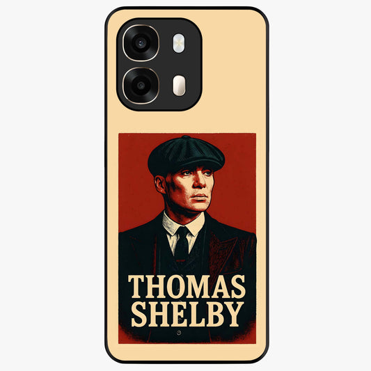 Vintage Mafia Authority Glass Case showing flat back view with bold vintage mafia inspired artwork and glossy glass finish.