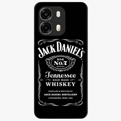 Vintage Whiskey Heritage Glass Case showing flat back view with classic whiskey inspired artwork and glossy glass finish.