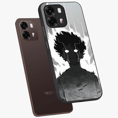 Awakened Inner Rage Glass Case displayed in angled mockup highlighting powerful graphic design and bold artistic theme.