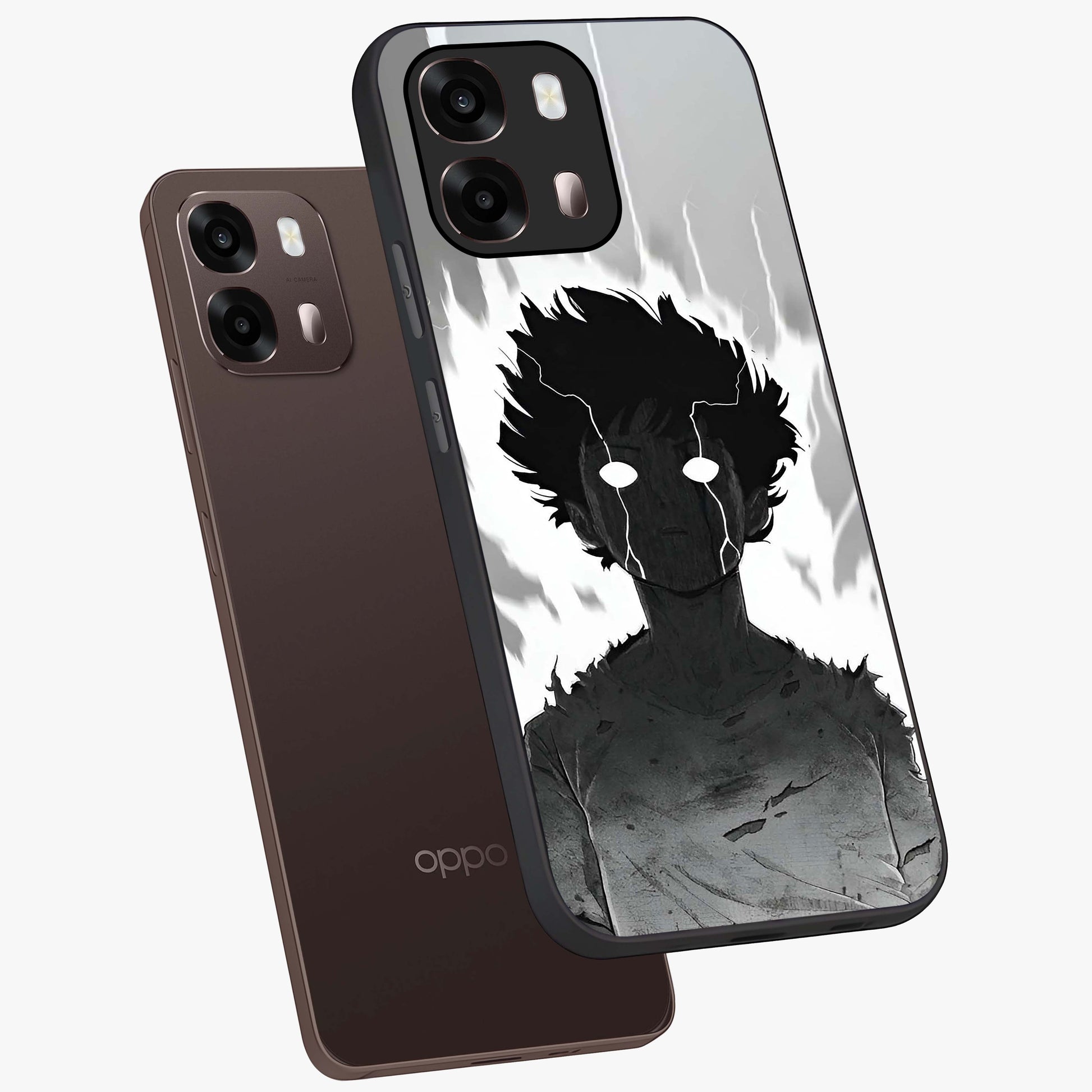 Awakened Inner Rage Glass Case displayed in angled mockup highlighting powerful graphic design and bold artistic theme.