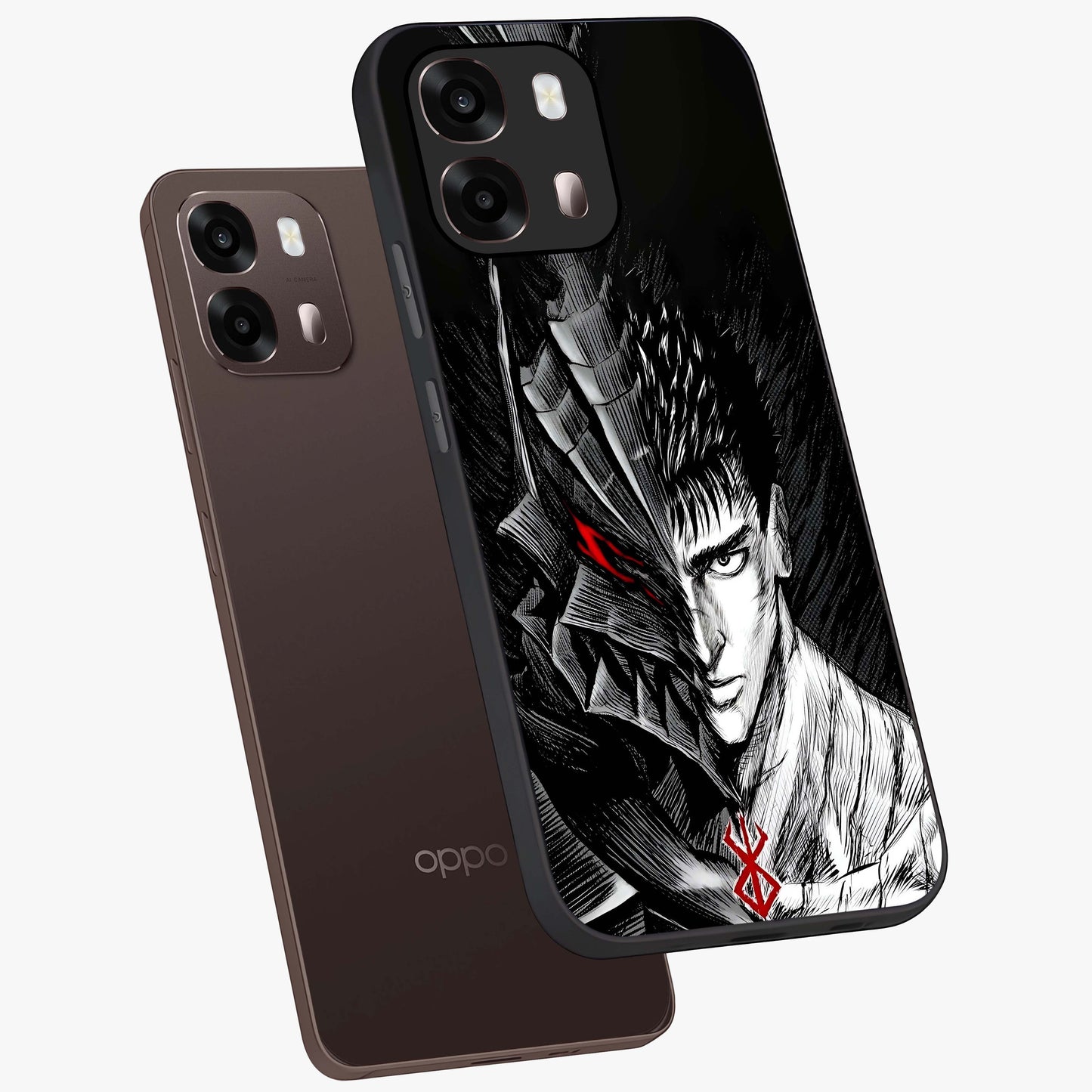 Berserker Blood Oath Glass Case displayed in angled mockup highlighting dark fantasy graphic design and powerful theme.