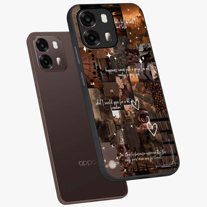 Bittersweet Aesthetic Chaos Glass Case displayed in angled mockup highlighting expressive abstract artwork and edgy aesthetic theme.