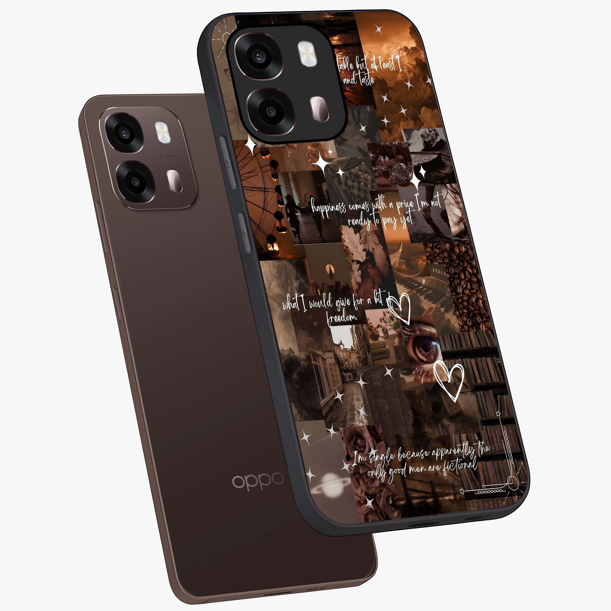 Bittersweet Aesthetic Chaos Glass Case displayed in angled mockup highlighting expressive abstract artwork and edgy aesthetic theme.
