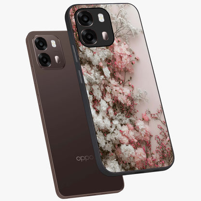 Blush Blossom Cloud Glass Case displayed in angled mockup highlighting soft cloud and blossom design with pastel aesthetic.