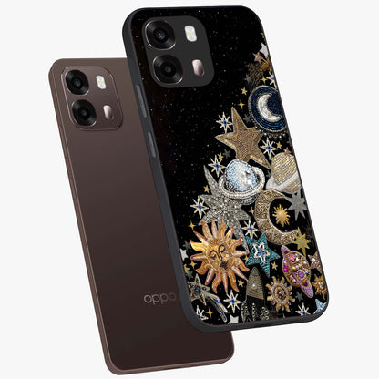 Cosmic Sparkle Dreams Glass Case displayed in angled mockup highlighting dreamy star sparkle design with celestial aesthetic.