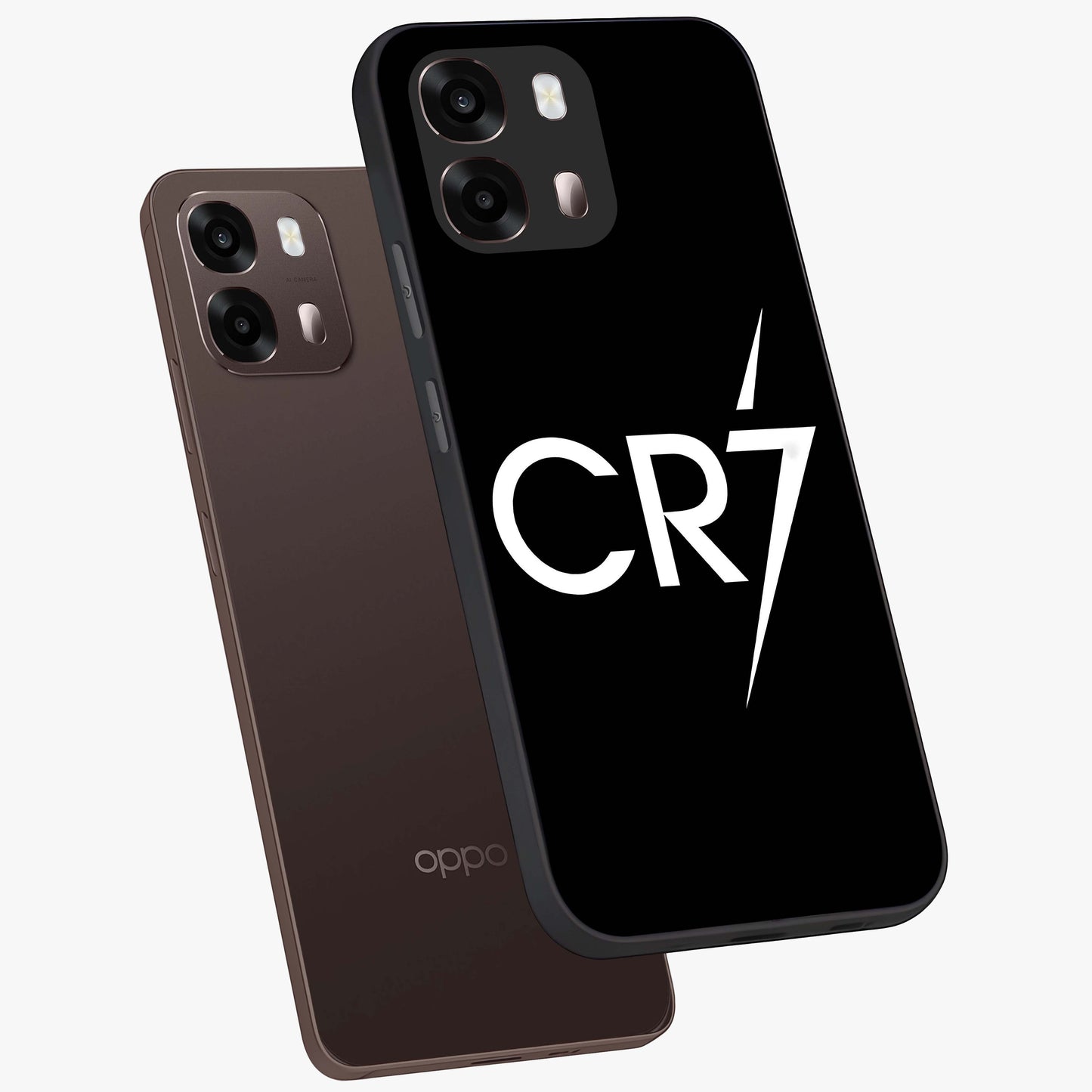 Cr7 Elite Strike Glass Case displayed in angled mockup highlighting powerful sports graphic with bold athletic theme.