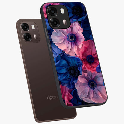 Flower Paper Art Pattern Glass Case displayed in angled mockup highlighting layered paper flower design with artistic aesthetic.