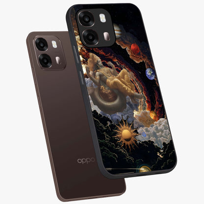 Galactic Divine God Glass Case displayed in angled mockup highlighting powerful celestial deity illustration with galactic aesthetic.