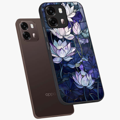 Gloss Petal Rush Glass Case displayed in angled mockup highlighting vibrant petal design with elegant floral aesthetic.