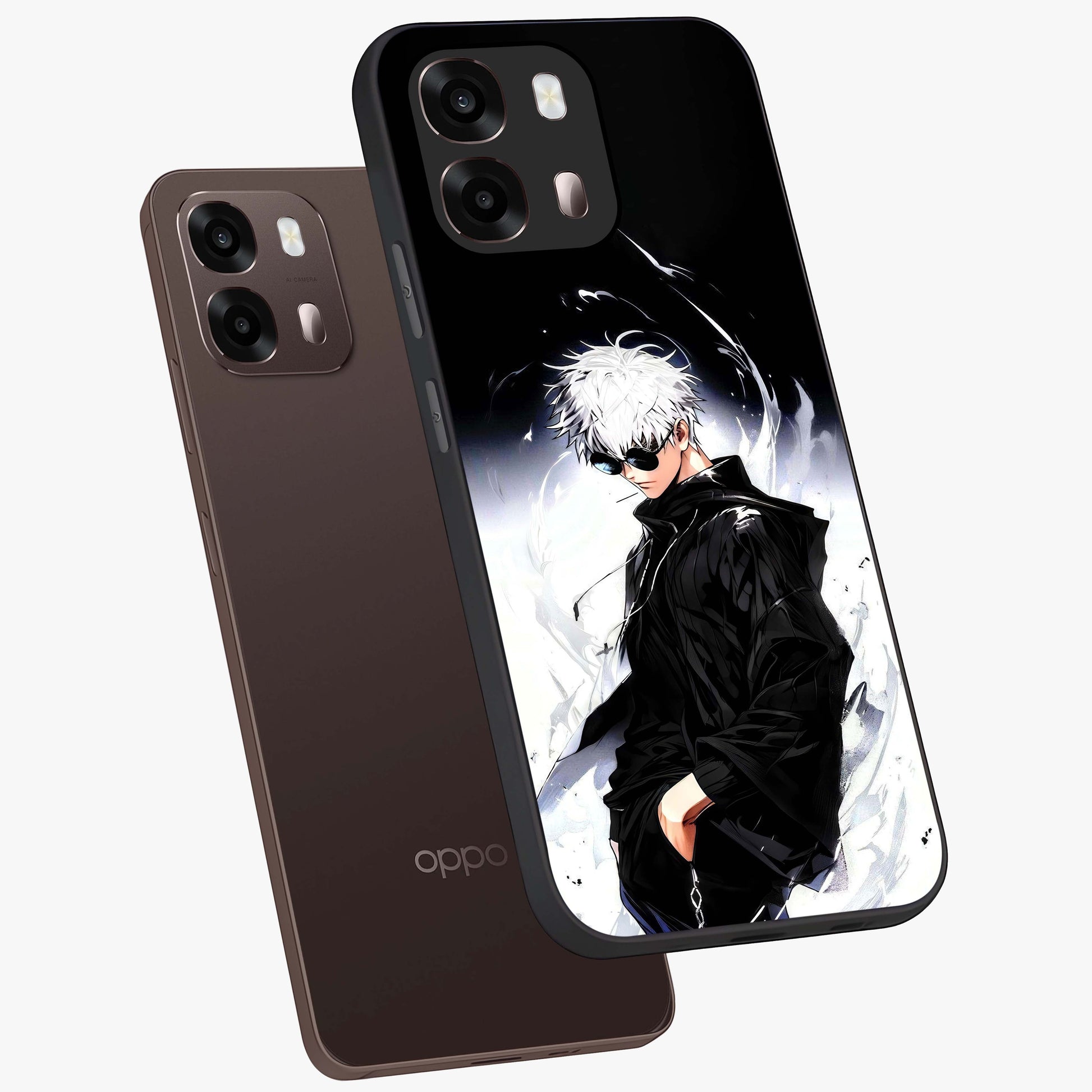 Limitless Shadow King Glass Case displayed in angled mockup highlighting dramatic dark hero design with intense aesthetic.