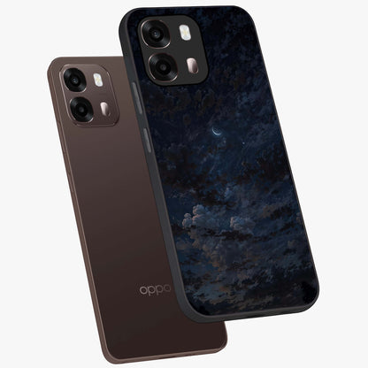Lunar Veil Silence Glass Case displayed in angled mockup highlighting soft lunar design with peaceful celestial aesthetic.