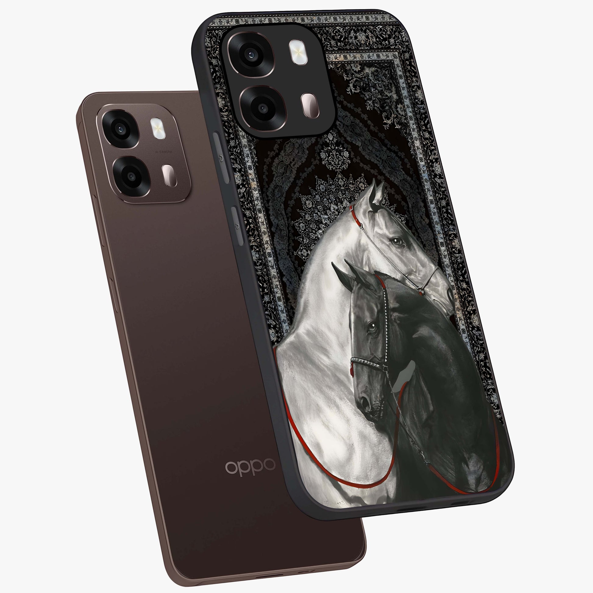 Majestic Ride Legacy Glass Case displayed in angled mockup highlighting sleek vehicle design with bold racing aesthetic.
