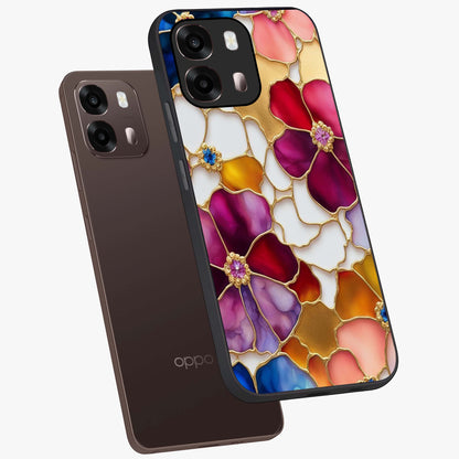 Marble Flower Pattern Glass Case displayed in angled mockup highlighting elegant marble floral design with modern aesthetic.