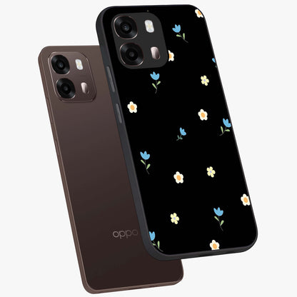 Minimal Petal Whispers Glass Case displayed in angled mockup highlighting delicate petal design with clean minimal aesthetic.