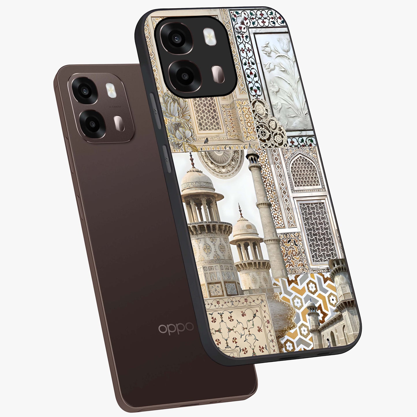 Mughal Marble Legacy Glass Case displayed in angled mockup highlighting elegant heritage marble artwork with royal aesthetic.