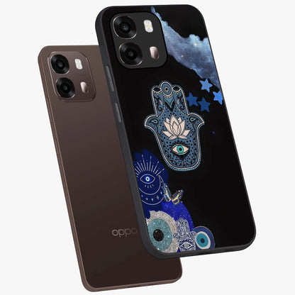 Mystic Hand Aura Glass Case displayed in angled mockup highlighting magical aura design with spiritual aesthetic style.