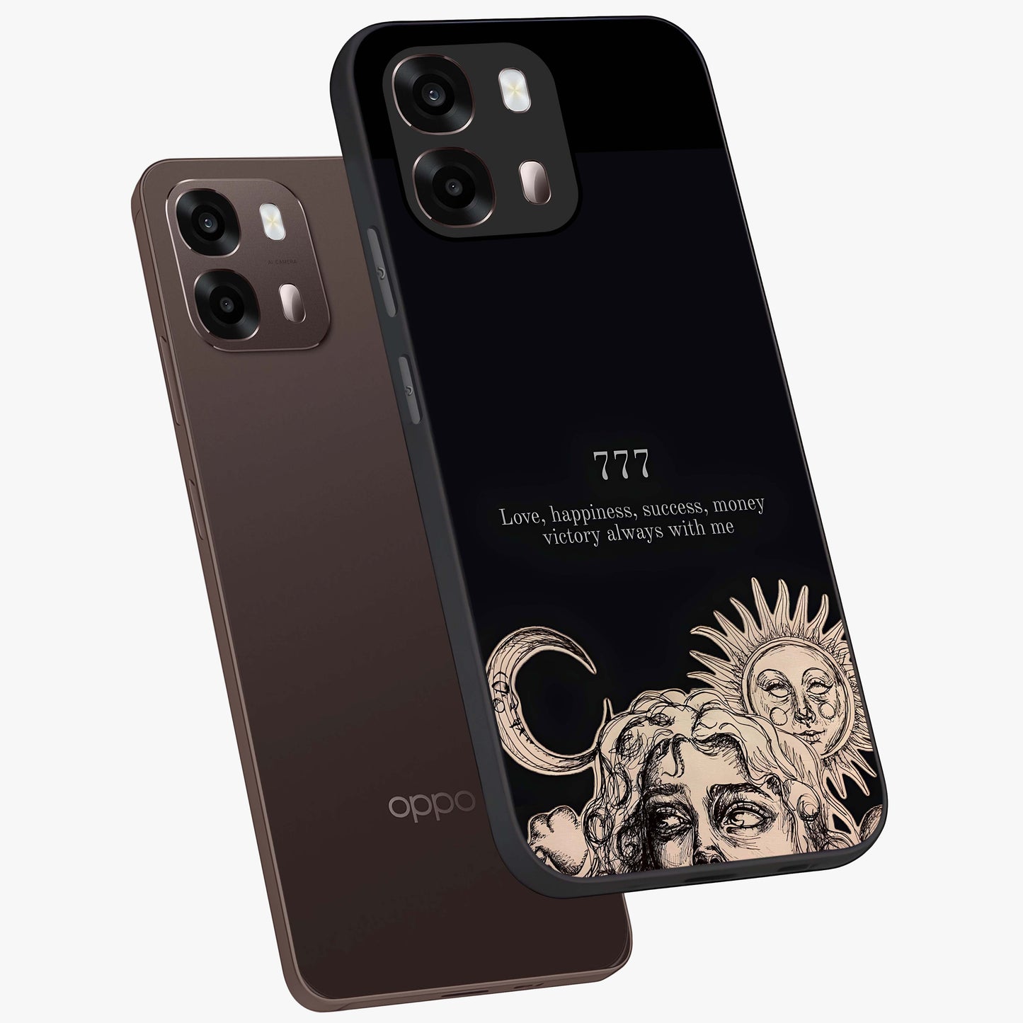 Mystic Victory Aura Glass Case displayed in angled mockup highlighting energetic aura design with bold mystical aesthetic.