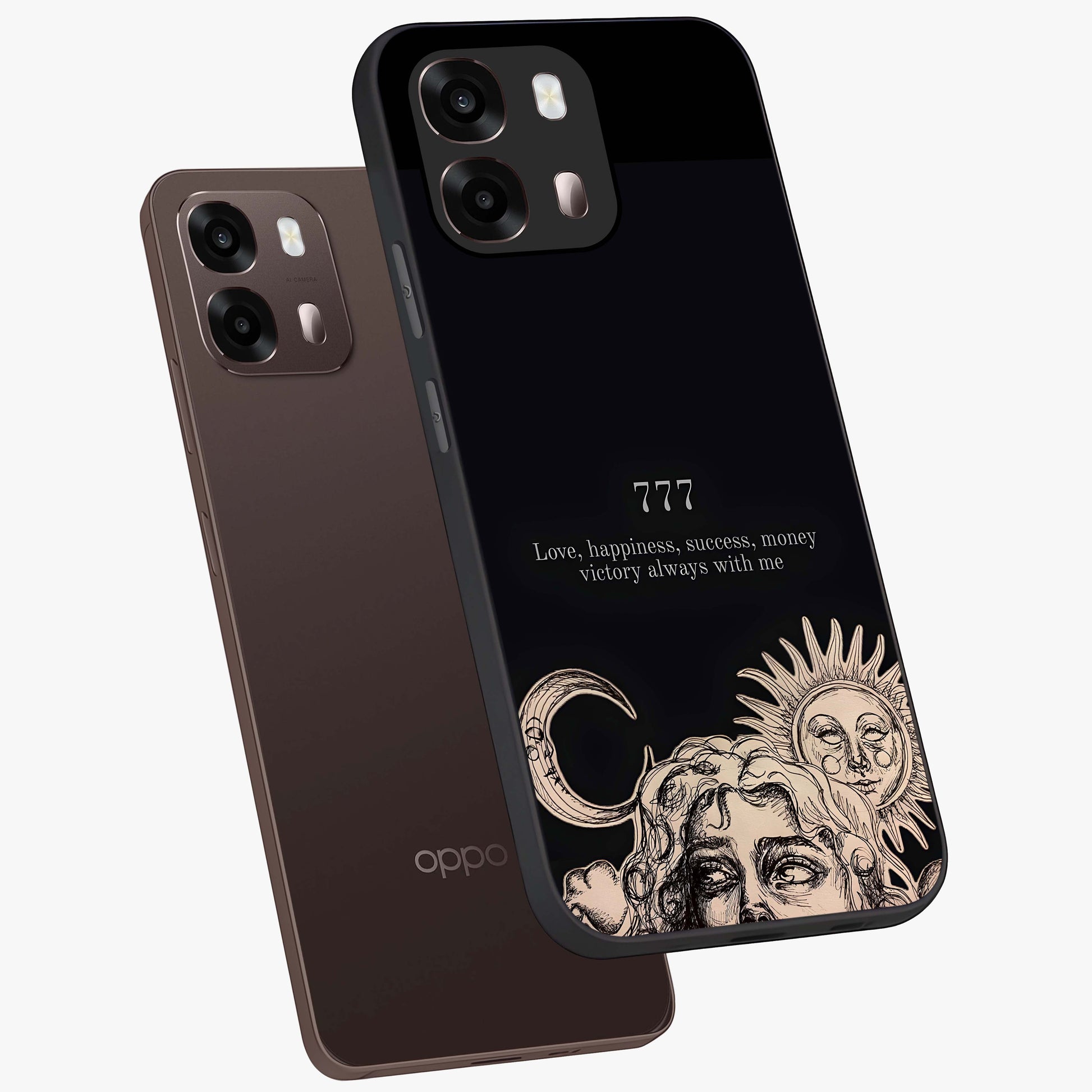 Mystic Victory Aura Glass Case displayed in angled mockup highlighting energetic aura design with bold mystical aesthetic.