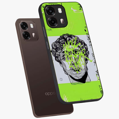 Neo Graffiti Rebellion Glass Case displayed in angled mockup highlighting urban street art design with rebellious aesthetic.