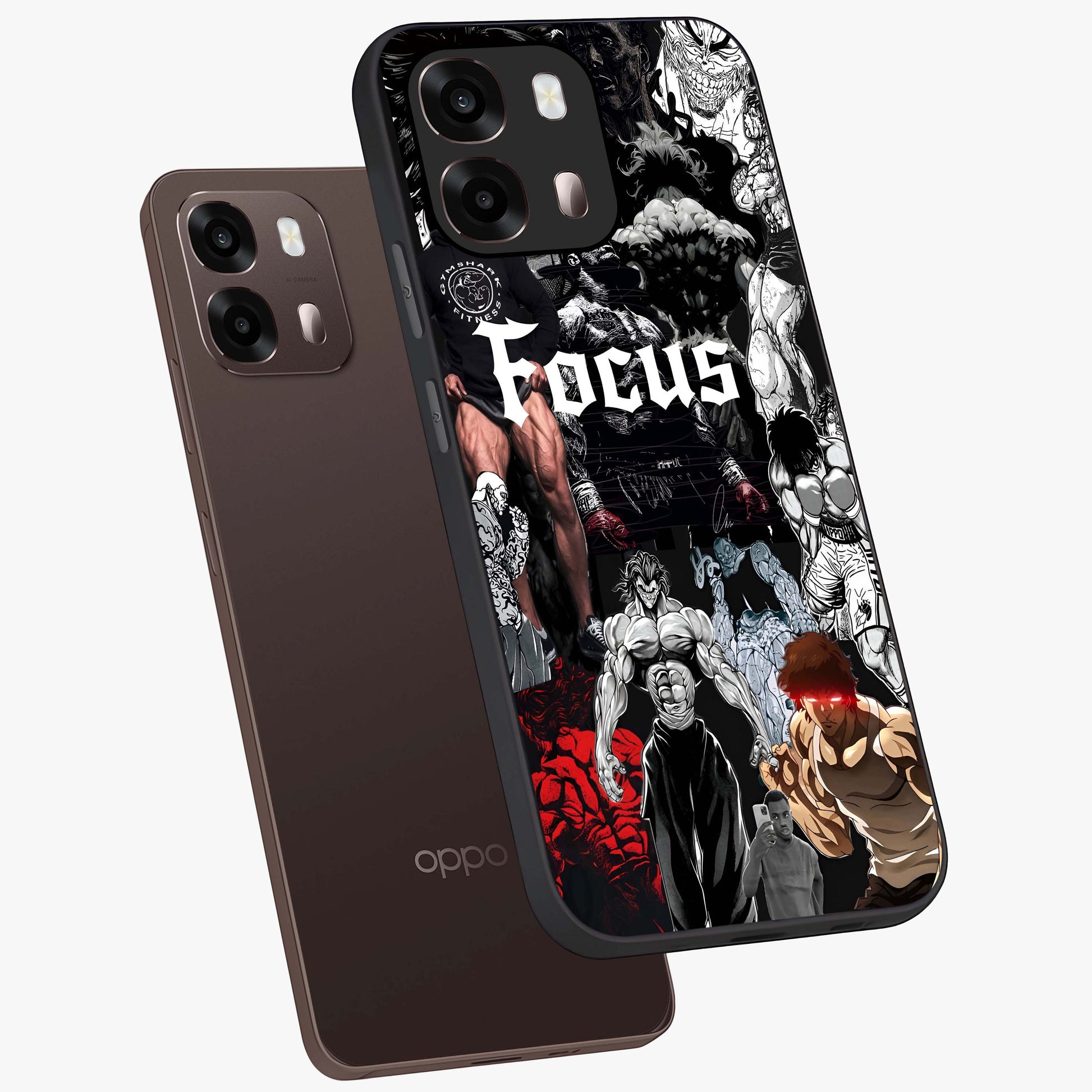 Relentless Power Focus Glass Case displayed in angled mockup highlighting bold statement design with modern aesthetic style.