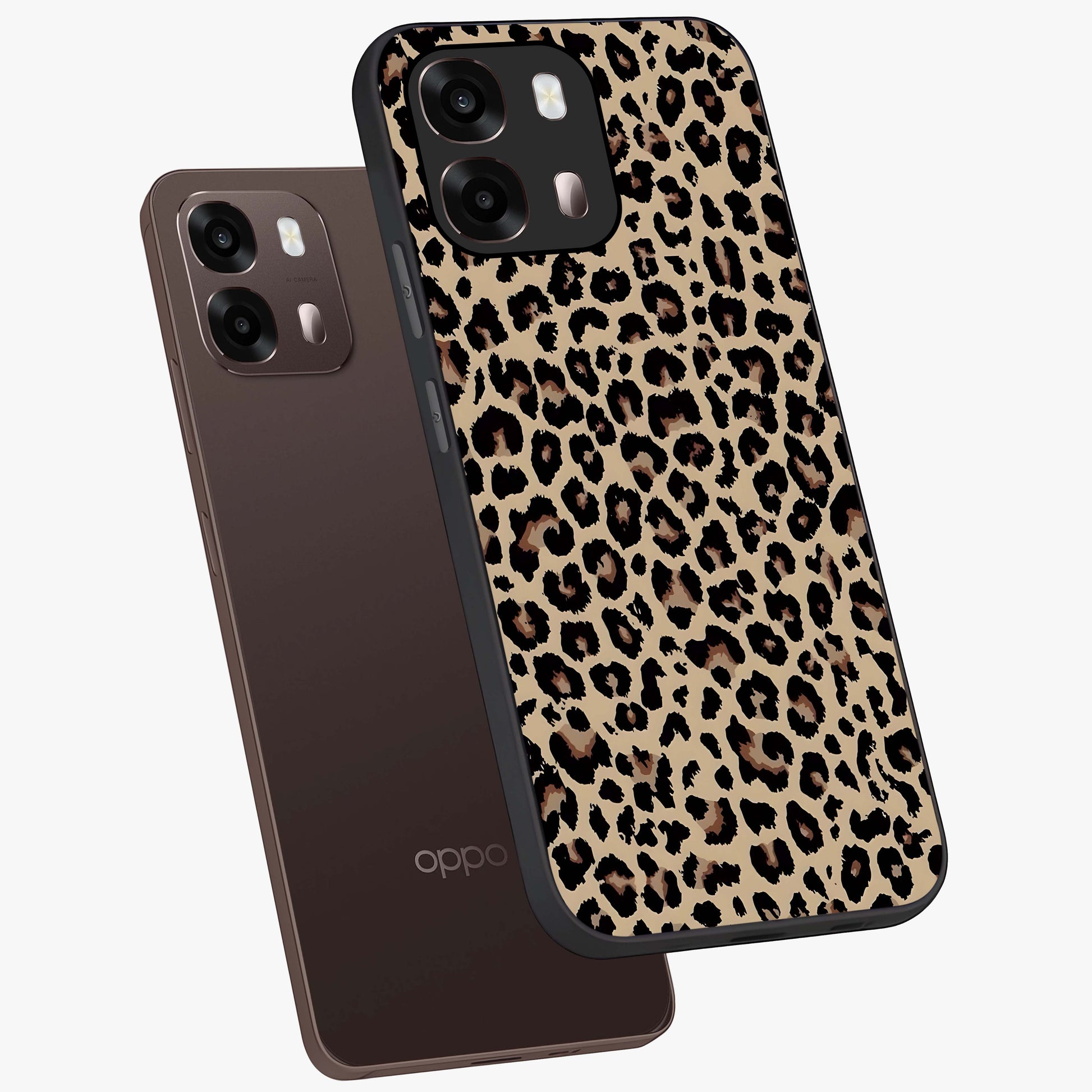 Savage Chic Pattern Glass Case displayed in angled mockup highlighting bold fashion inspired design with chic aesthetic.