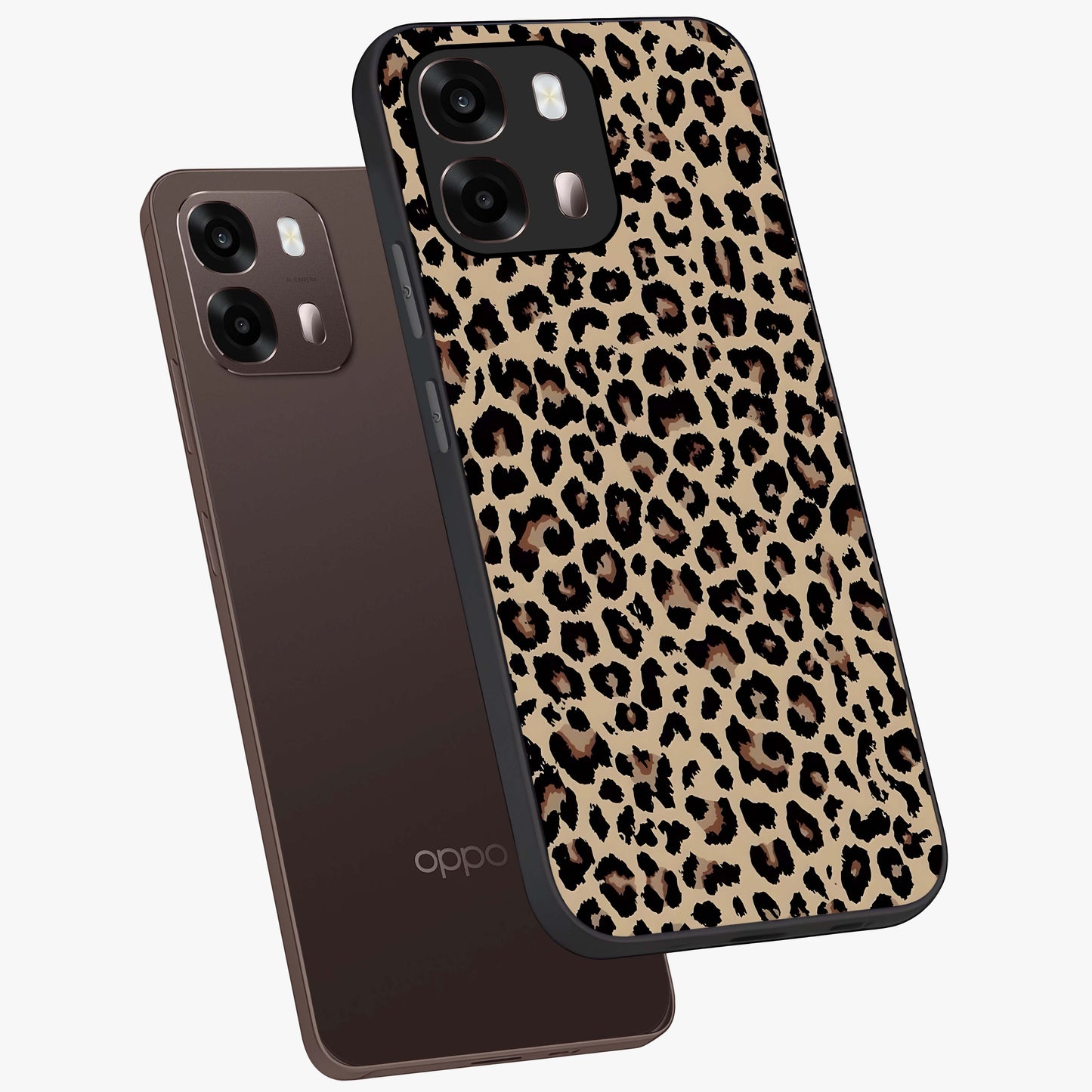 Savage Chic Pattern Glass Case displayed in angled mockup highlighting bold fashion inspired design with chic aesthetic.