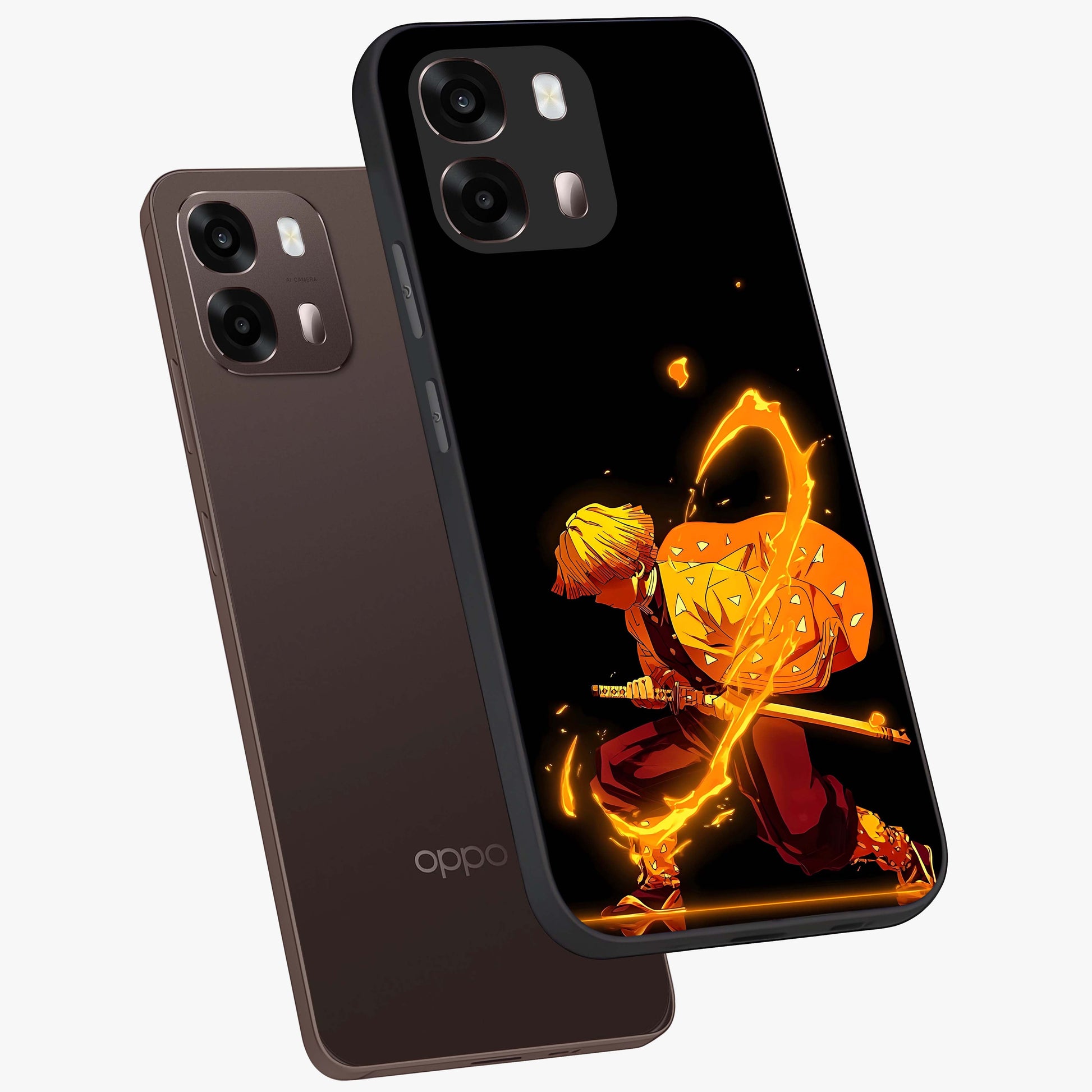 Thunder Flame Execution Glass Case displayed in angled mockup highlighting dramatic fire themed design with intense fantasy aesthetic.
