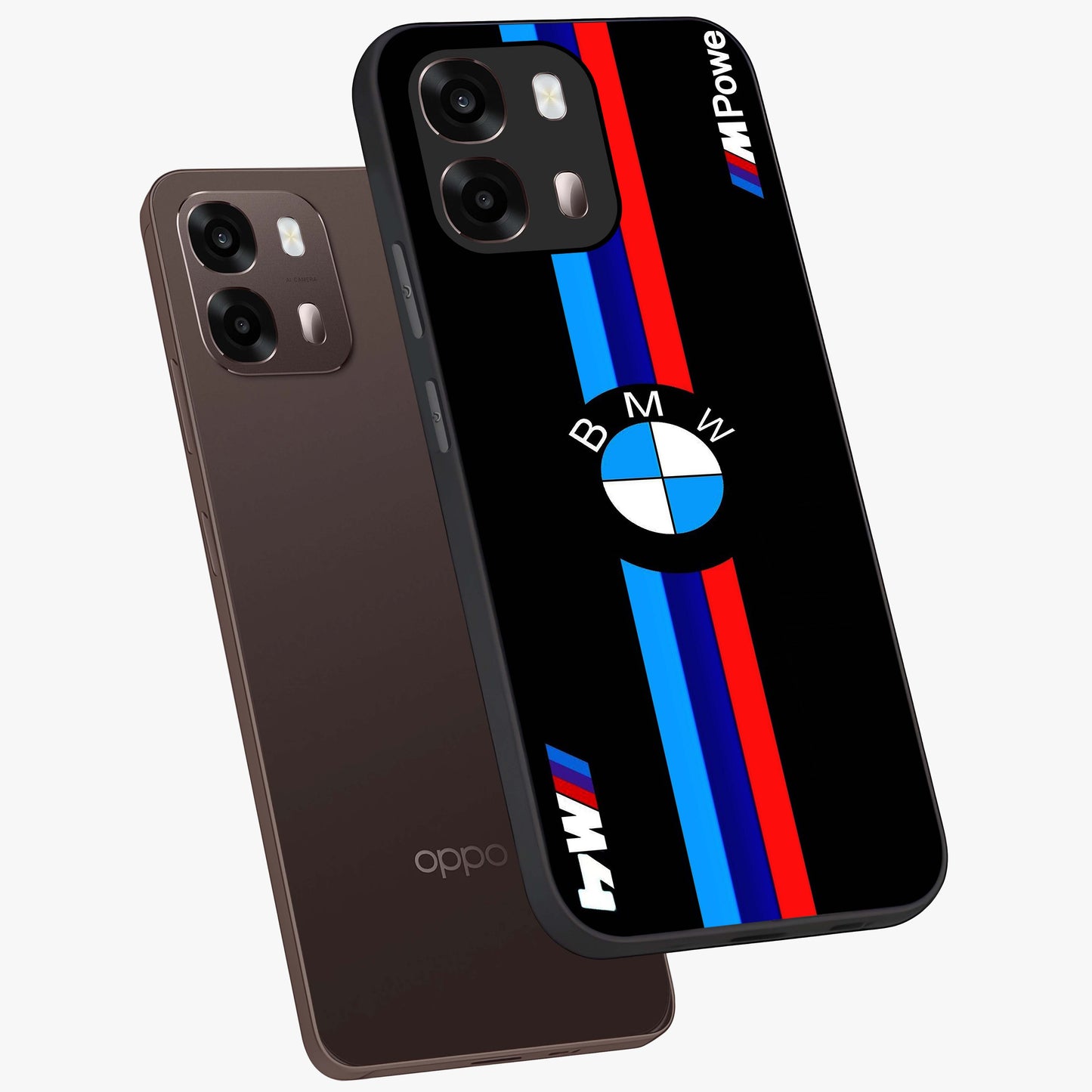 Turbo BMW Beast Glass Case displayed in angled mockup highlighting sleek racing car design with bold automotive aesthetic.