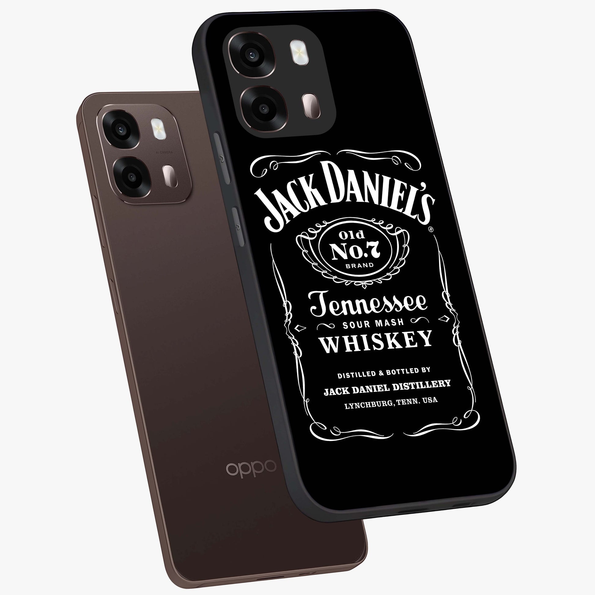 Vintage Whiskey Heritage Glass Case displayed in angled mockup highlighting retro beverage themed design with heritage aesthetic.
