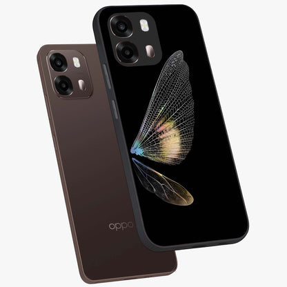 Whispers Of Wings Glass Case displayed in angled mockup highlighting soft feather design with celestial aesthetic style.