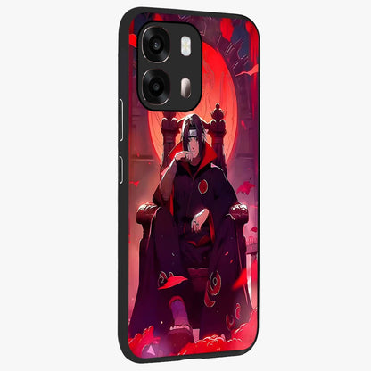 Blood Moon Sovereign Glass Case upright view showcasing powerful moon inspired artwork with cosmic aesthetic style.