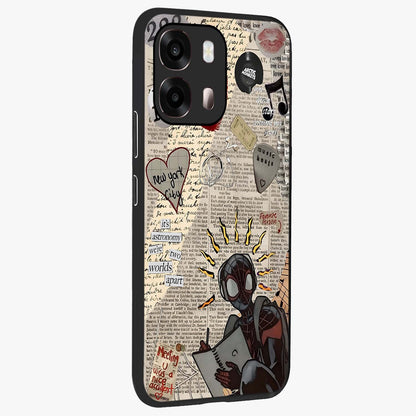 City Dream Sketch Glass Case upright view showcasing urban skyline artwork with stylish hand drawn design.