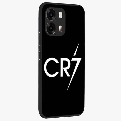 Cr7 Elite Strike Glass Case upright view showcasing energetic football inspired design with modern sports aesthetic.