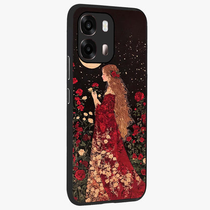 Crimson Dreams Glass Case upright view showcasing dreamy red toned artwork with modern aesthetic style.