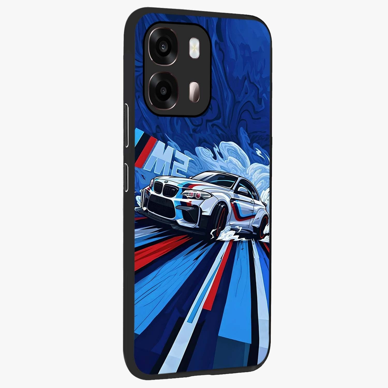 Drift Power Rush Glass Case upright view showcasing high speed racing artwork with bold automotive theme.