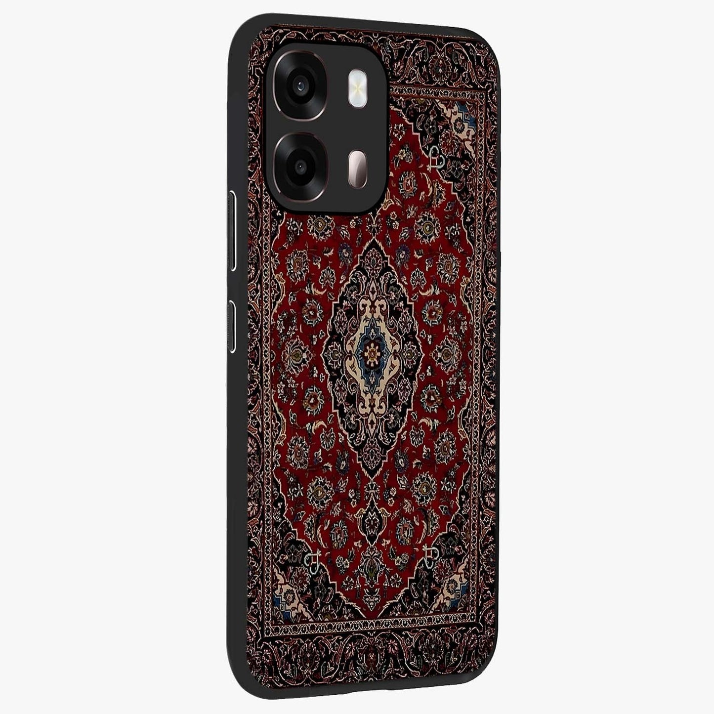 Heritage Carpet Royale Glass Case upright view showcasing detailed ornamental artwork with luxurious traditional theme.