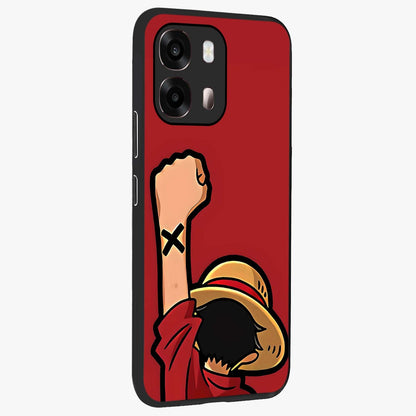 Luffy X Spirit Glass Case upright view showcasing striking anime artwork with adventurous character theme.