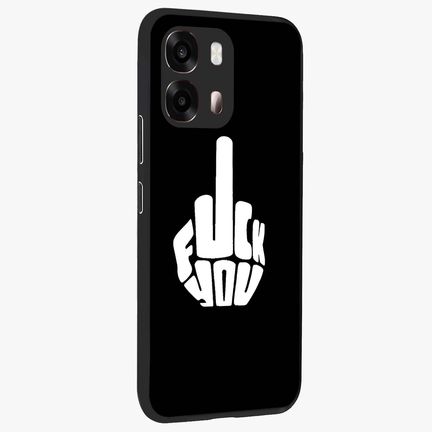 Rebel Mode On Glass Case upright view showcasing striking statement artwork with bold rebellious theme.
