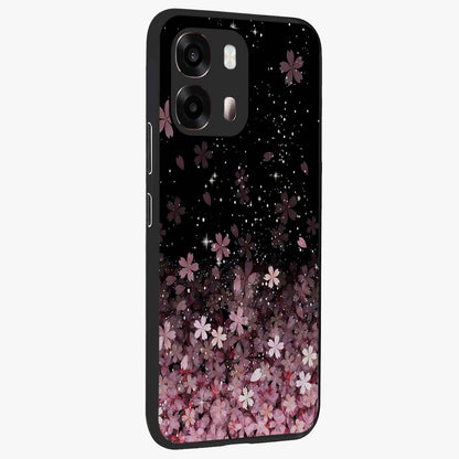 Small Starry Flowers Glass Case upright view showcasing charming floral artwork with dreamy starry theme.