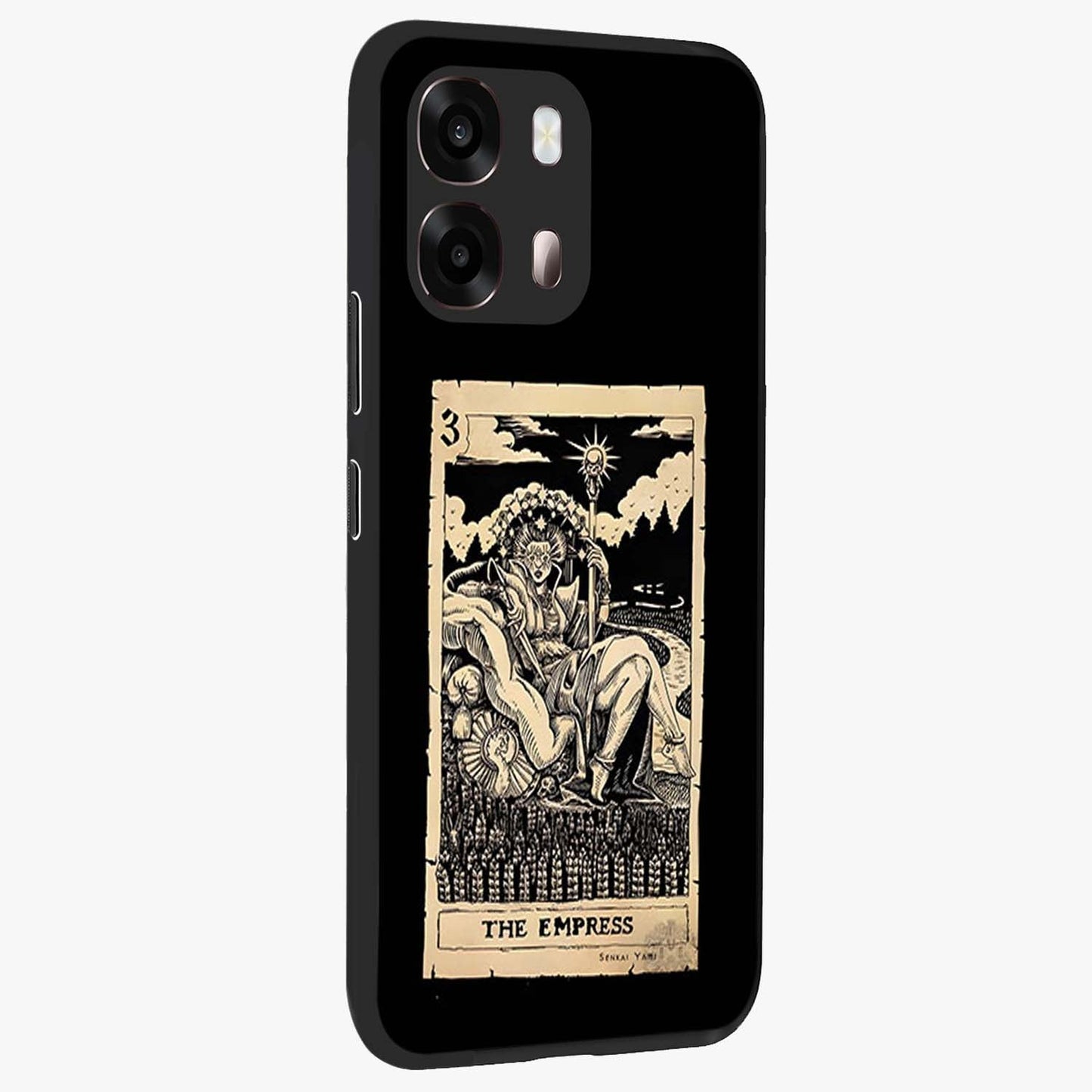 The Empress Glass Case upright view showcasing powerful empress themed artwork with luxurious artistic theme.