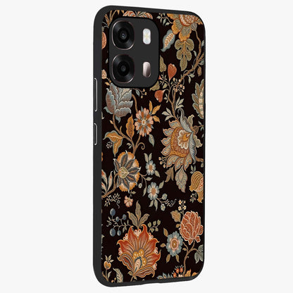 Vintage Floral Dream Glass Case upright view showcasing delicate floral artwork with timeless vintage theme.
