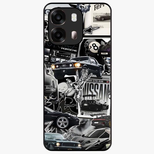 Aesthetic Dark Love Glass Case showing flat back view with dark romantic artwork and glossy glass finish.