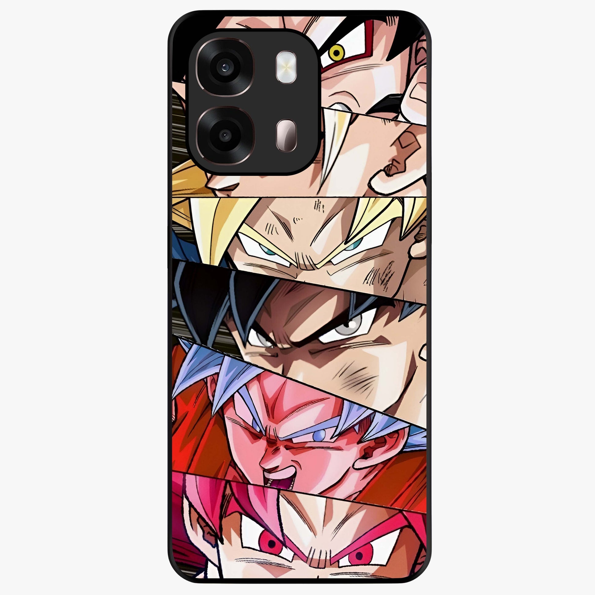 Anime Character Glass Case showing flat back view with vibrant anime artwork and glossy glass finish.
