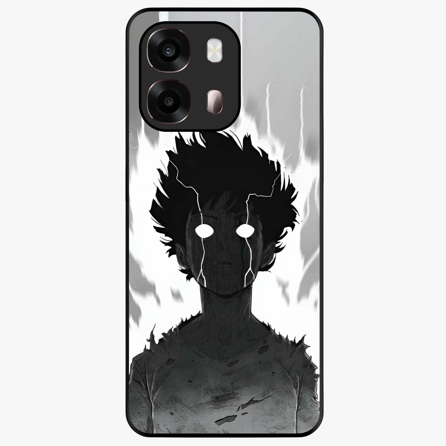 Awakened Inner Rage Glass Case showing flat back view with intense artistic artwork and glossy glass finish.