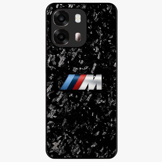 Carbon Speed Mark Glass Case showing flat back view with sporty carbon pattern artwork and glossy glass finish.