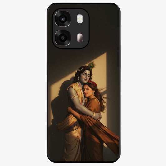 Divine Eternal Love Glass Case showing flat back view with spiritual love themed artwork and glossy glass finish.