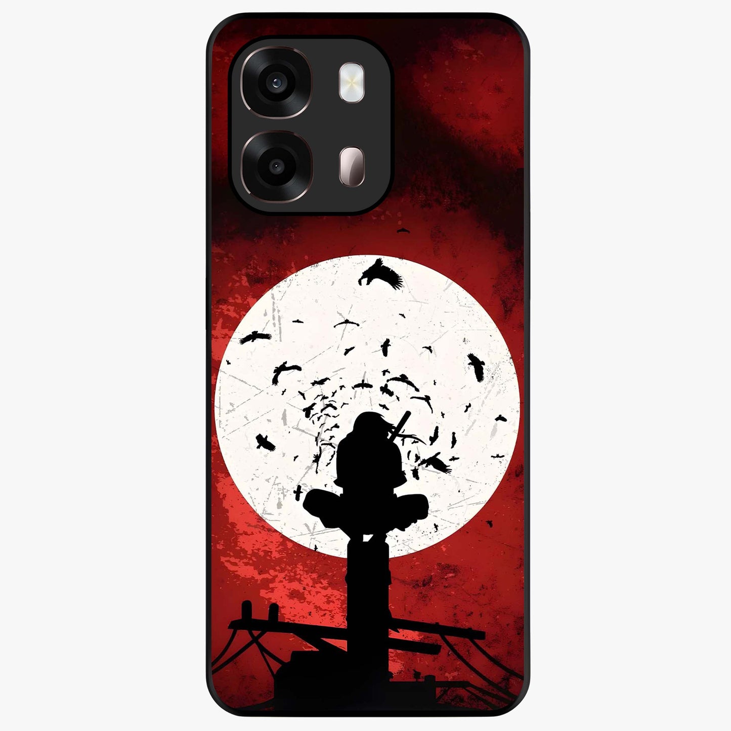 Itachi Limited Edition Naruto Anime Glass Case showing flat back view with iconic anime character artwork and glossy glass finish.